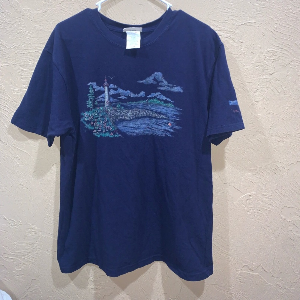 Vintage 90s Northern Reflections Lighthouse Ocean Shirt